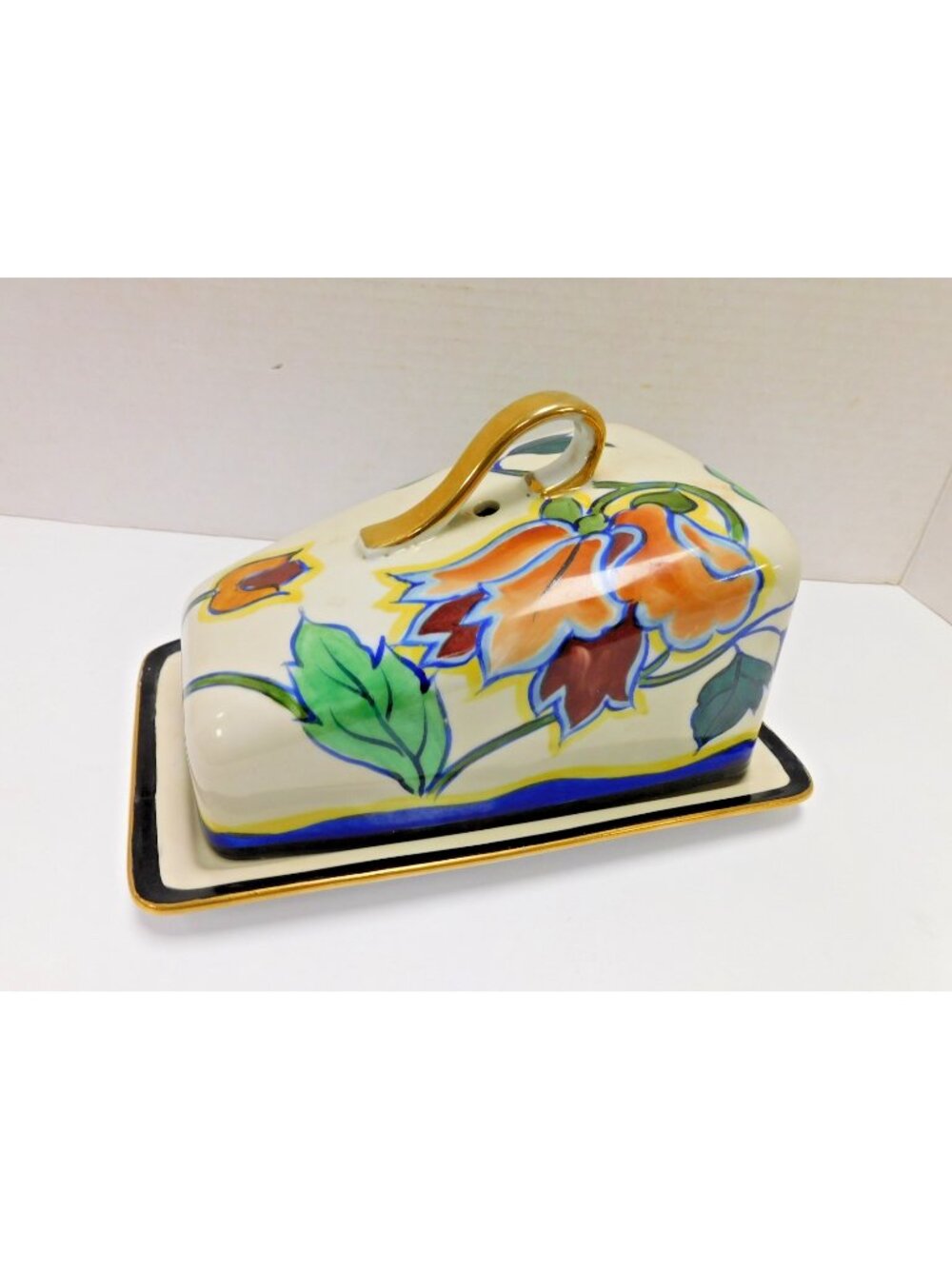 Vintage Noritake Covered Cheese Butter Dish Hand Painted RARE***JC423